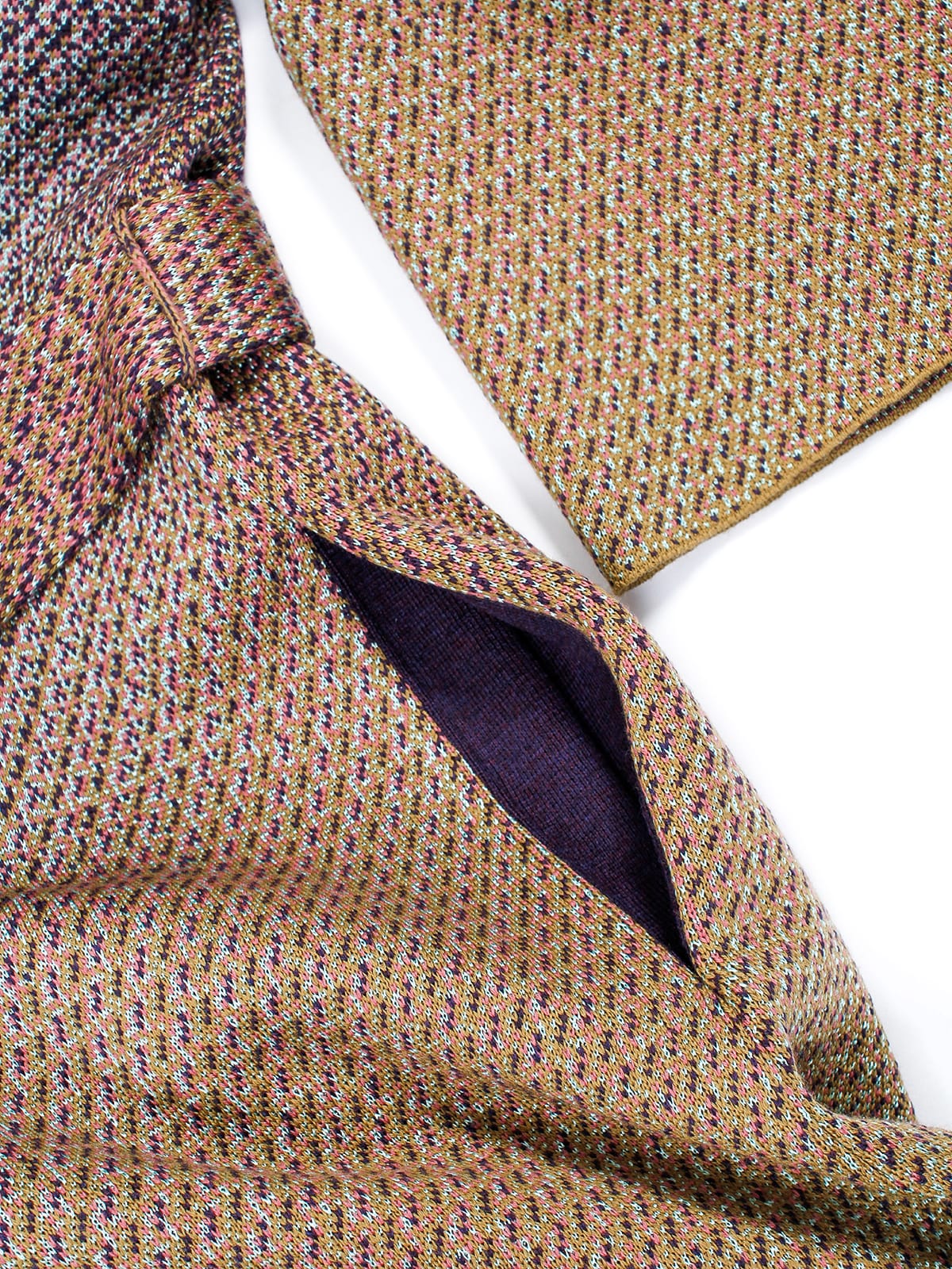 knitted Jacquard Coat_Halfmoon Caye pocket detail