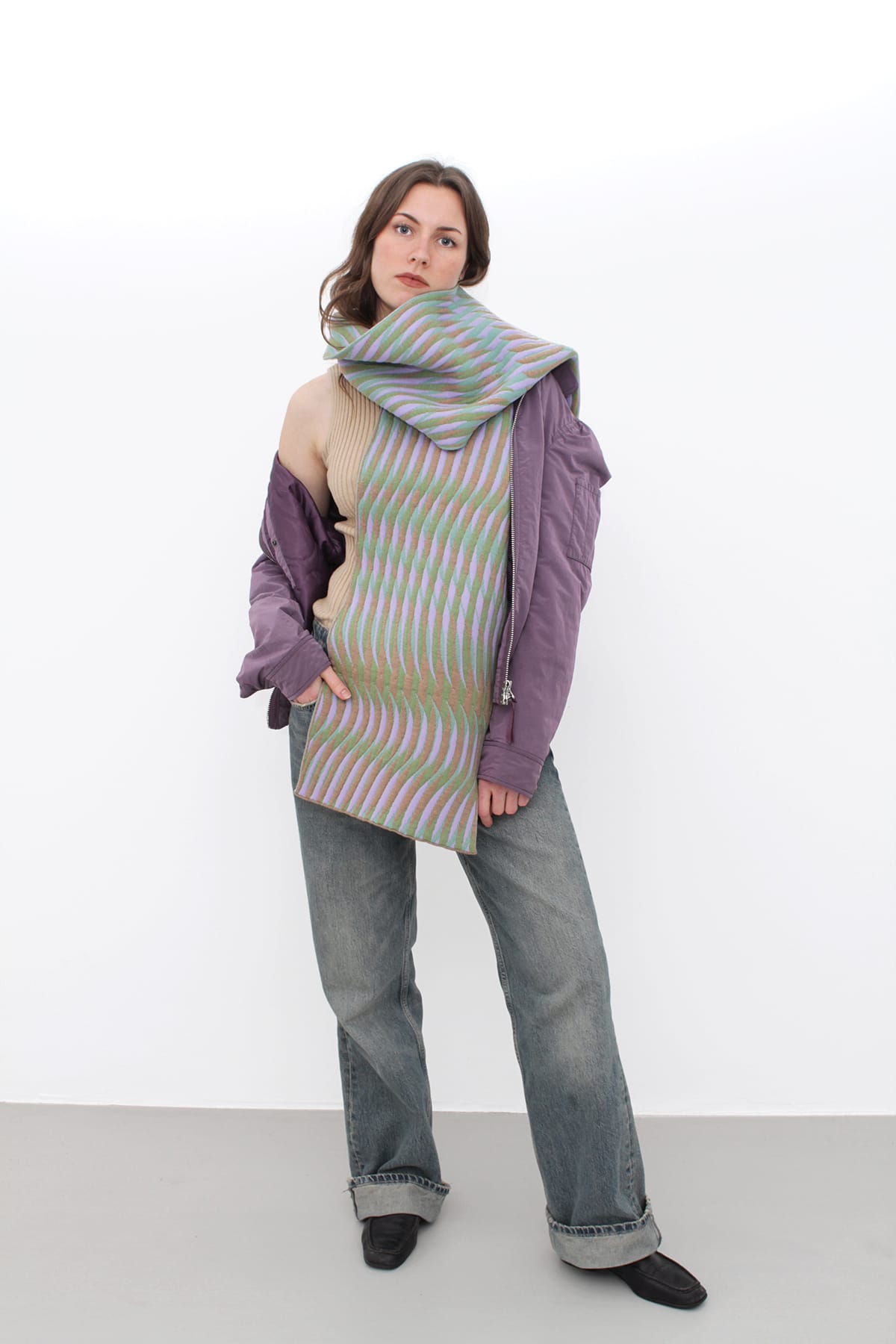 Knitted Scarf - Oscillations No1 - padded - 6