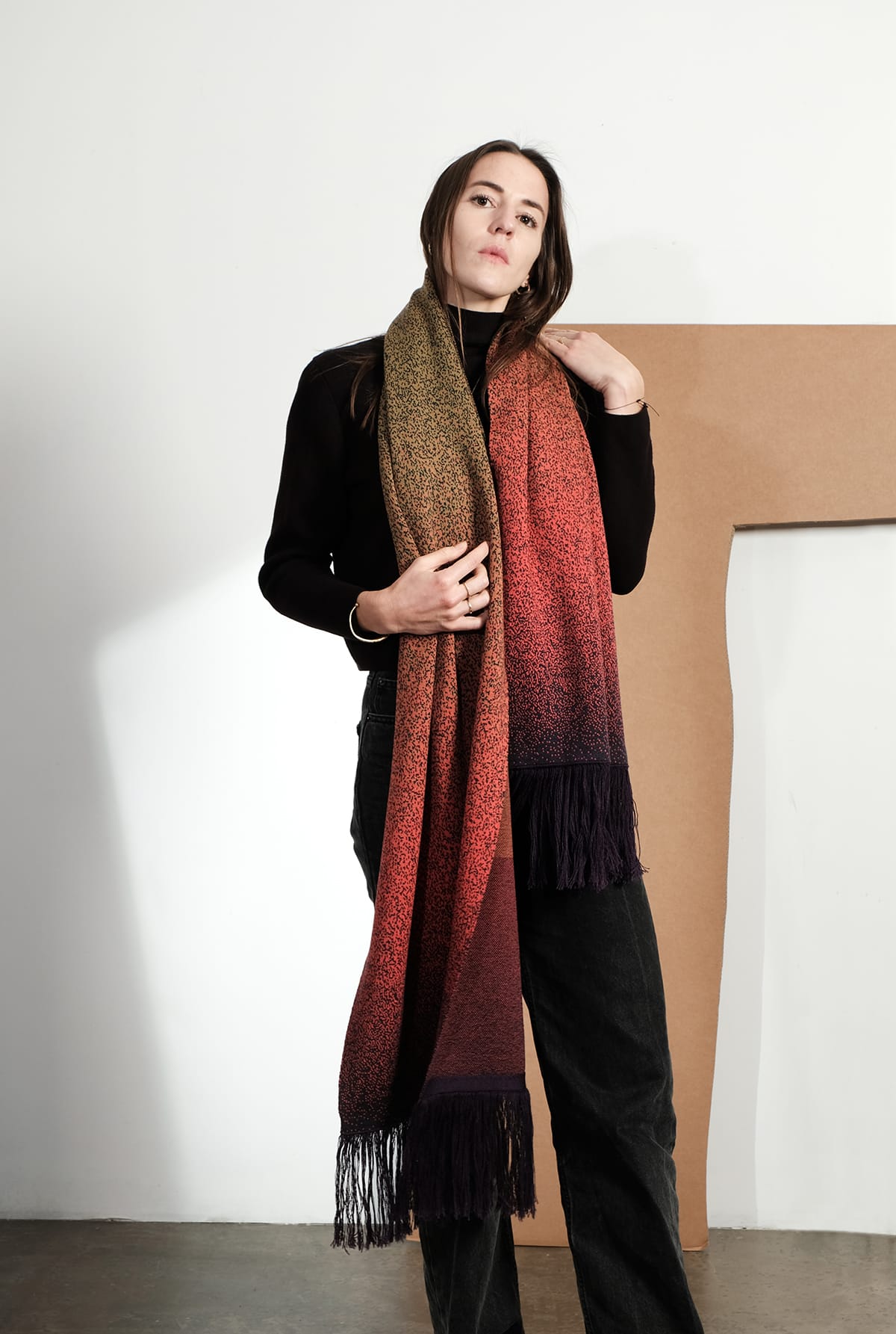 Knitted Scarf Rabat - Merino Wool details